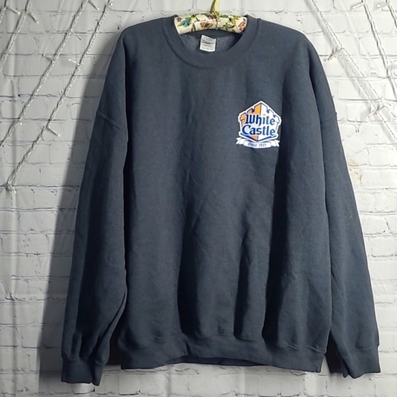 White Castle Fast Food Slider Graphic Dark Gray Pullover Employee Mens Size 3XL - Picture 5 of 17